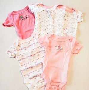 Newborn Baby Girl Bundle 5 Bodysuits